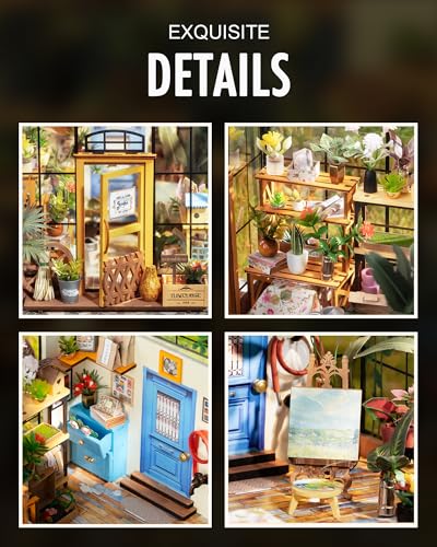 Rolife DIY Miniature Greenhouse Kits for Adults - Cathy's Flower House