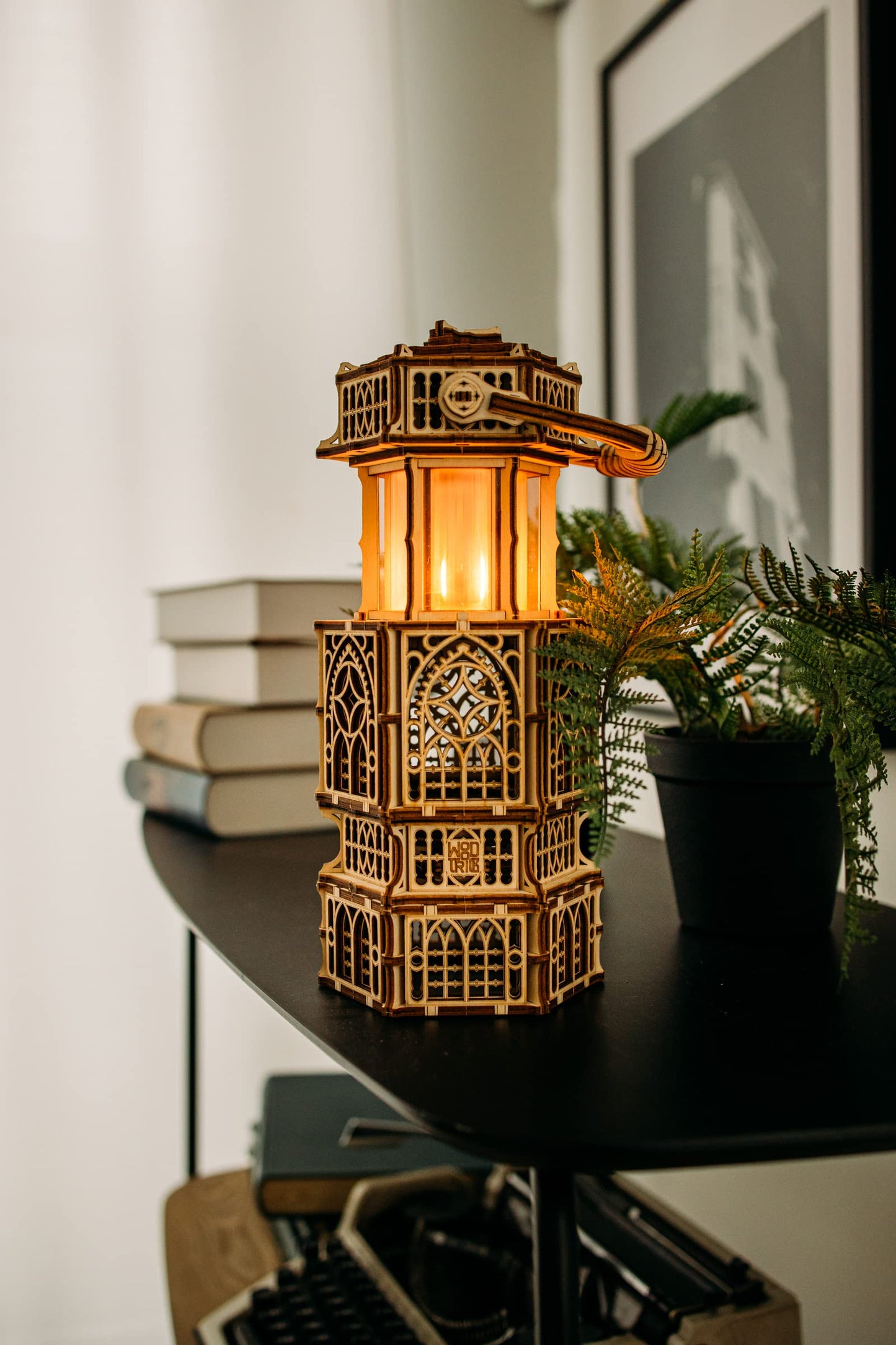 Wood Trick Antique Lantern LED 3D Wooden Puzzles for Adults to Build