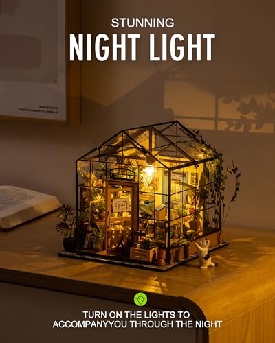 Rolife DIY Miniature Greenhouse Kits for Adults - Cathy's Flower House