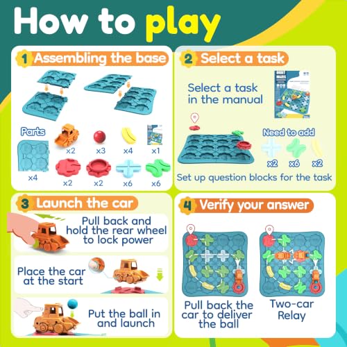 Bonitoto STEM Board Game Logical Road Builder Maze Toy for Kids Ages 3-8