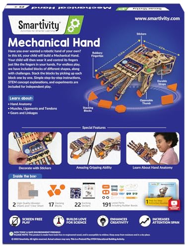 Smartivity Robotic Mechanical Hand STEM Toy for Kids 8-14