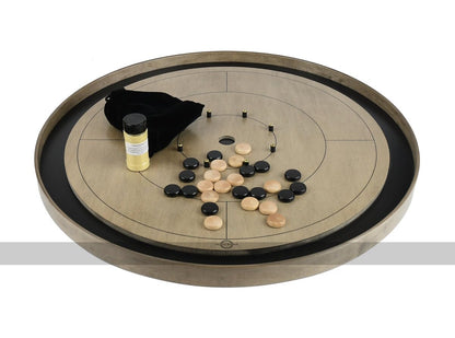 Tracey 'Gray Rock' Crokinole Board (Dark Gray Ditch and Hole with 26 disks)