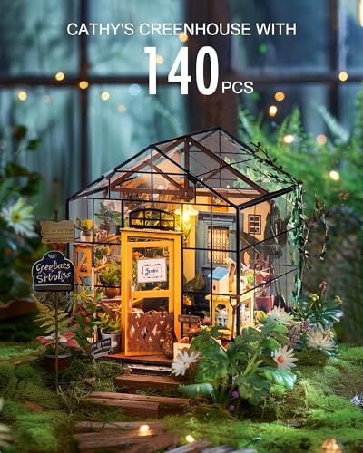 Rolife DIY Miniature Greenhouse Kits for Adults - Cathy's Flower House