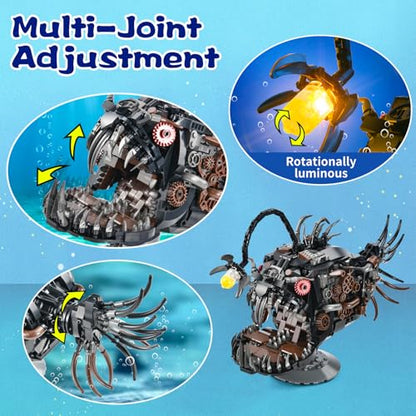 XITALAXU Mechanical Fish Building Sets STEM Building Toy for Adult Boy 8-14