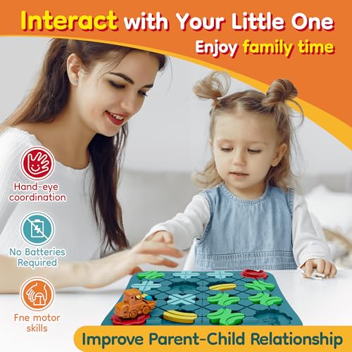 Bonitoto STEM Board Game Logical Road Builder Maze Toy for Kids Ages 3-8