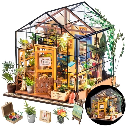 Rolife DIY Miniature Greenhouse Kits for Adults - Cathy's Flower House