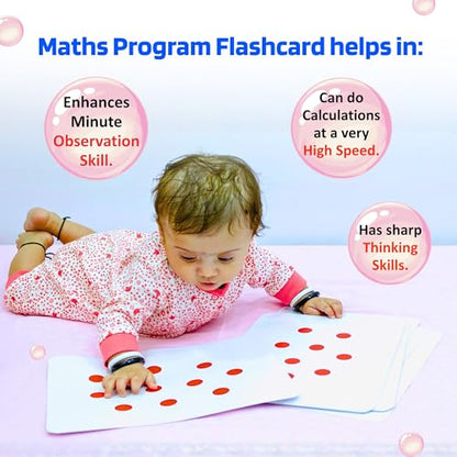 Hungry Brain Red Dot Math Flash Cards for Kids Ages 3 Month to 10 Years | Montessori Math Learning Cards | Addition, Subtraction, Multiplication & Division Flashcards for Kindergarten, Classroom