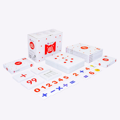 Hungry Brain Red Dot Math Flash Cards for Kids Ages 3 Month to 10 Years | Montessori Math Learning Cards | Addition, Subtraction, Multiplication & Division Flashcards for Kindergarten, Classroom