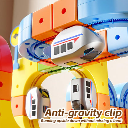 Electric Train Set,Car Track for Toddlers, for Kids 3 4 5 6 7 8 Years Old,Gravity-Defying 3D Embedded Layouts & Motorized Car,STEM Learning Toy Gift for Toddlers Birthday