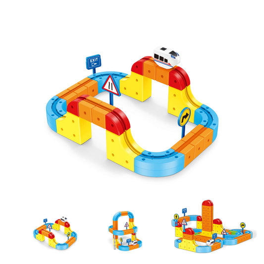 Electric Train Set,Car Track for Toddlers, for Kids 3 4 5 6 7 8 Years Old,Gravity-Defying 3D Embedded Layouts & Motorized Car,STEM Learning Toy Gift for Toddlers Birthday