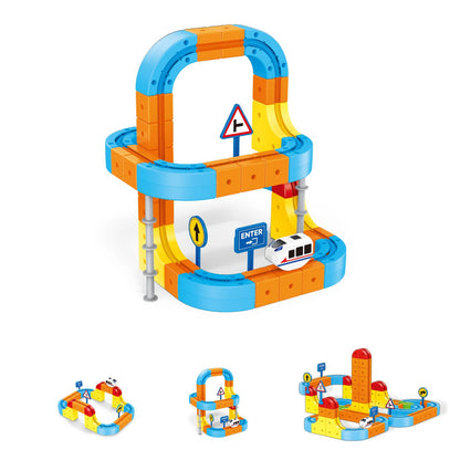 Electric Train Set,Car Track for Toddlers, for Kids 3 4 5 6 7 8 Years Old,Gravity-Defying 3D Embedded Layouts & Motorized Car,STEM Learning Toy Gift for Toddlers Birthday