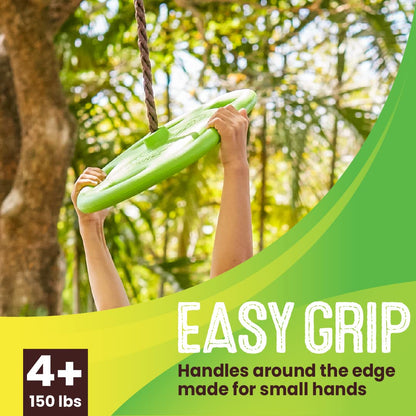 Swurfer Disco Tree Swing - Swing Sets for Backyard, Outdoor Swing, Swingset Outdoor for Kids, Easy Installation, Heavy Duty, Adjustable Climbing Rope, Weather Resistant