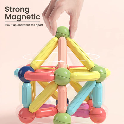 BAKAM Magnetic Building Blocks for Kids Ages 4-8, STEM Construction Toys for Boys and Girls, Large Size Magnet Sticks and Balls Game Set for Kid’s Early Educational Learning