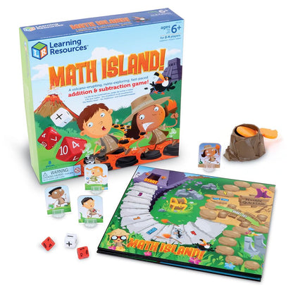Learning Resources Math Island Addition & Subtraction Game, Elementary Teaching Toys, Children's Educational Indoor Games, 8 Pieces, Age 6+ Gifts for Kids