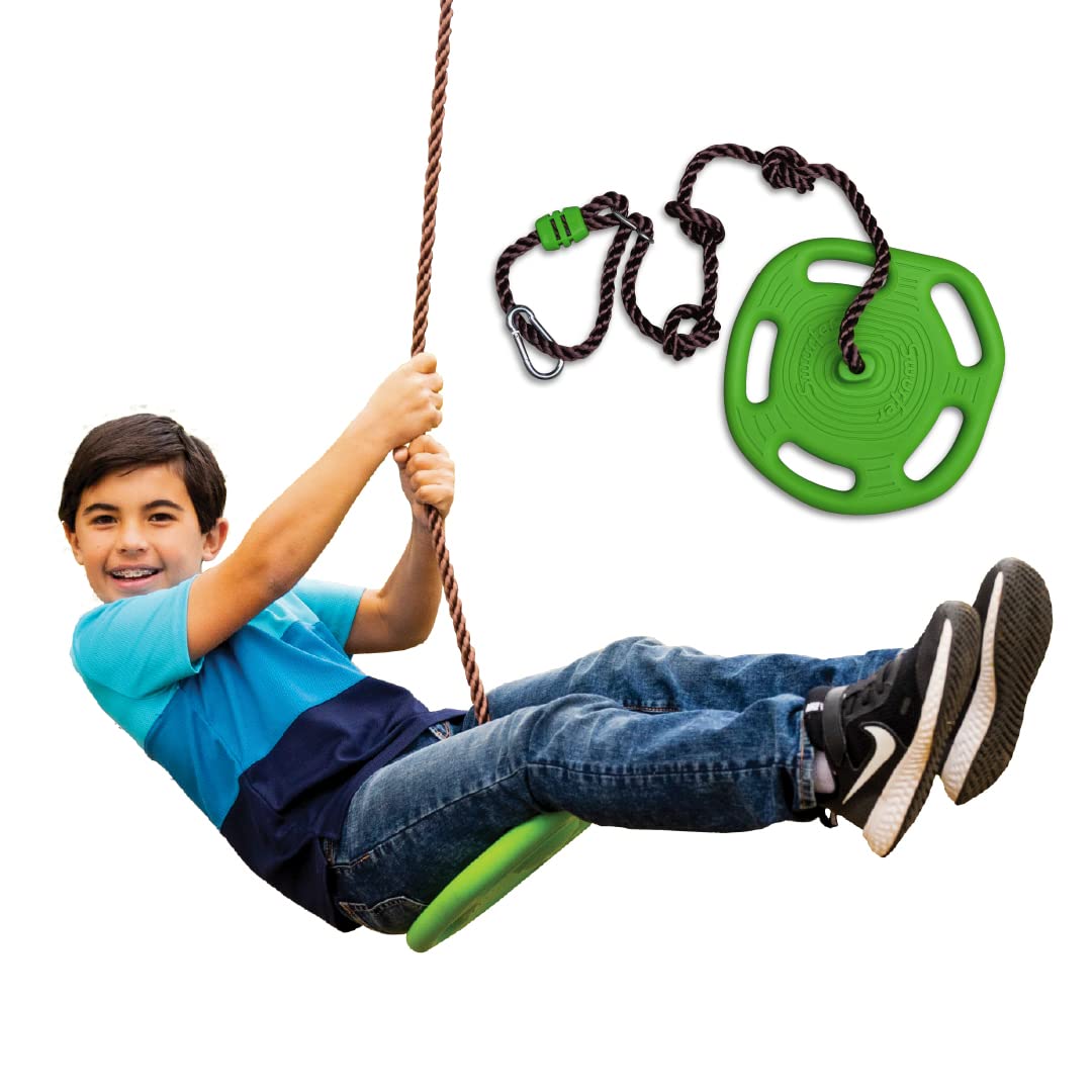 Swurfer Disco Tree Swing - Swing Sets for Backyard, Outdoor Swing, Swingset Outdoor for Kids, Easy Installation, Heavy Duty, Adjustable Climbing Rope, Weather Resistant
