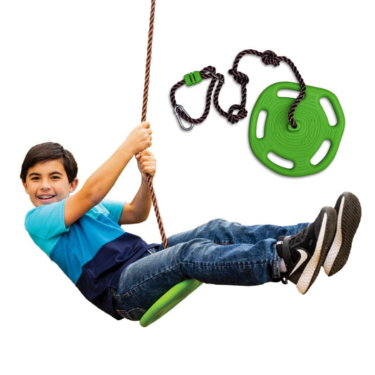 Swurfer Disco Tree Swing - Swing Sets for Backyard, Outdoor Swing, Swingset Outdoor for Kids, Easy Installation, Heavy Duty, Adjustable Climbing Rope, Weather Resistant