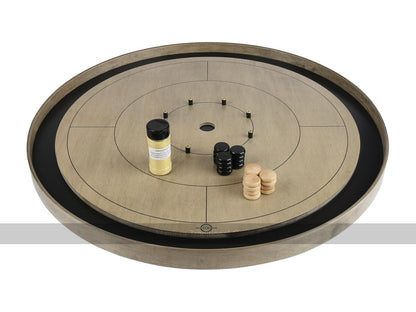 Tracey 'Gray Rock' Crokinole Board (Dark Gray Ditch and Hole with 26 disks)