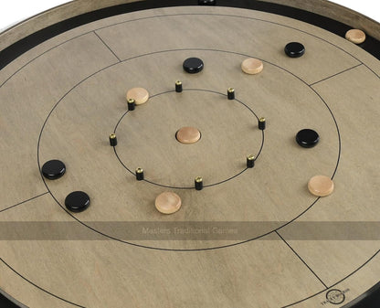 Tracey 'Gray Rock' Crokinole Board (Dark Gray Ditch and Hole with 26 disks)