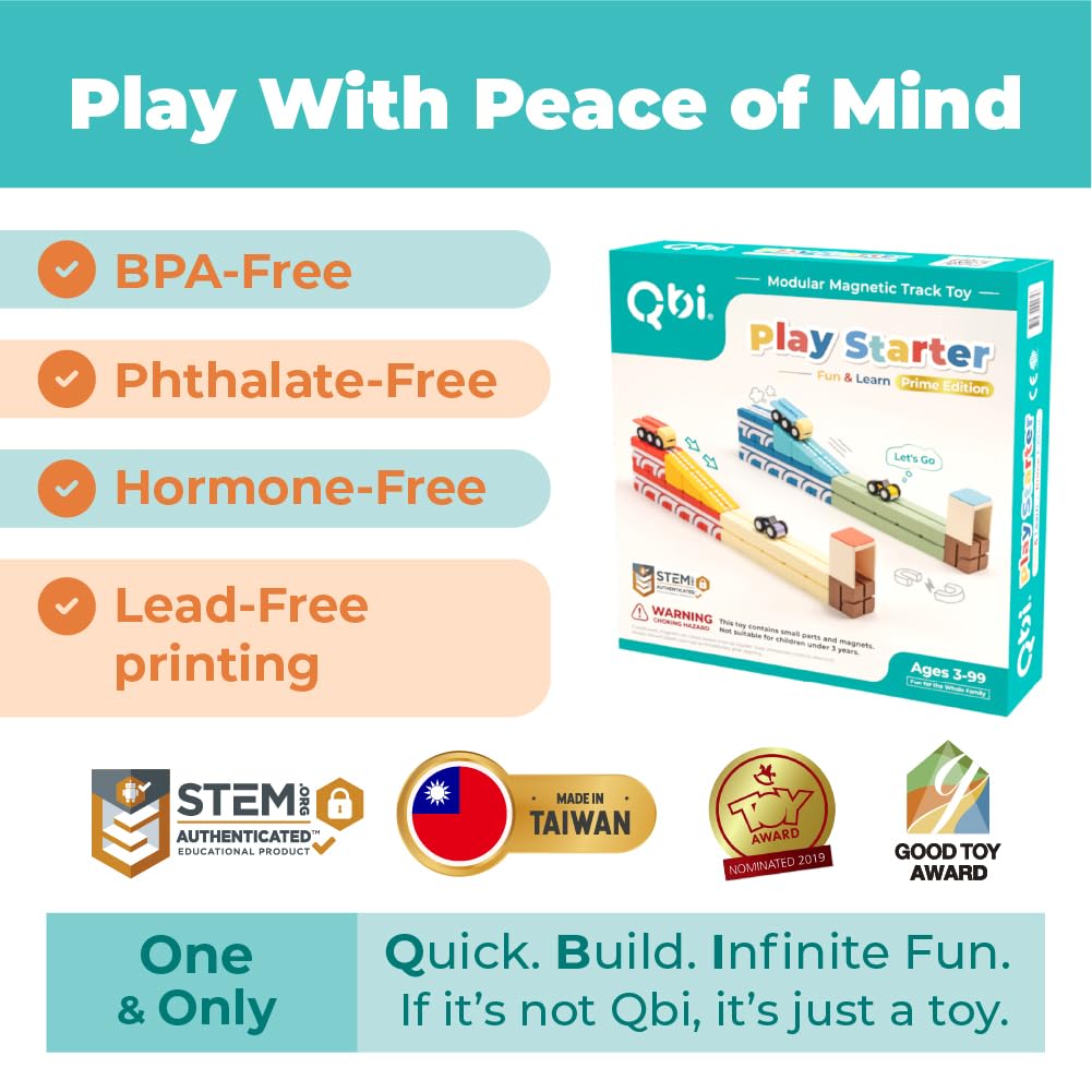 QBI Toy Magnet Building Tiles Sets for 2-5 Years Old Kids