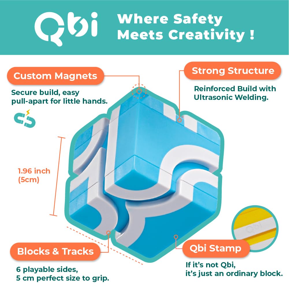 QBI Toy Magnet Building Tiles Sets for 2-5 Years Old Kids