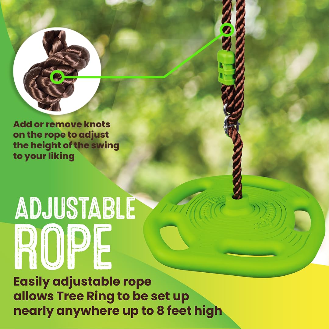 Swurfer Disco Tree Swing - Swing Sets for Backyard, Outdoor Swing, Swingset Outdoor for Kids, Easy Installation, Heavy Duty, Adjustable Climbing Rope, Weather Resistant