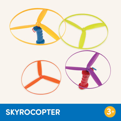 Battat Flying Disc Toy Skyrocopter, 2 Launchers and 4 Discs Playset, Summer