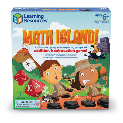 Learning Resources Math Island Addition & Subtraction Game, Elementary Teaching Toys, Children's Educational Indoor Games, 8 Pieces, Age 6+ Gifts for Kids
