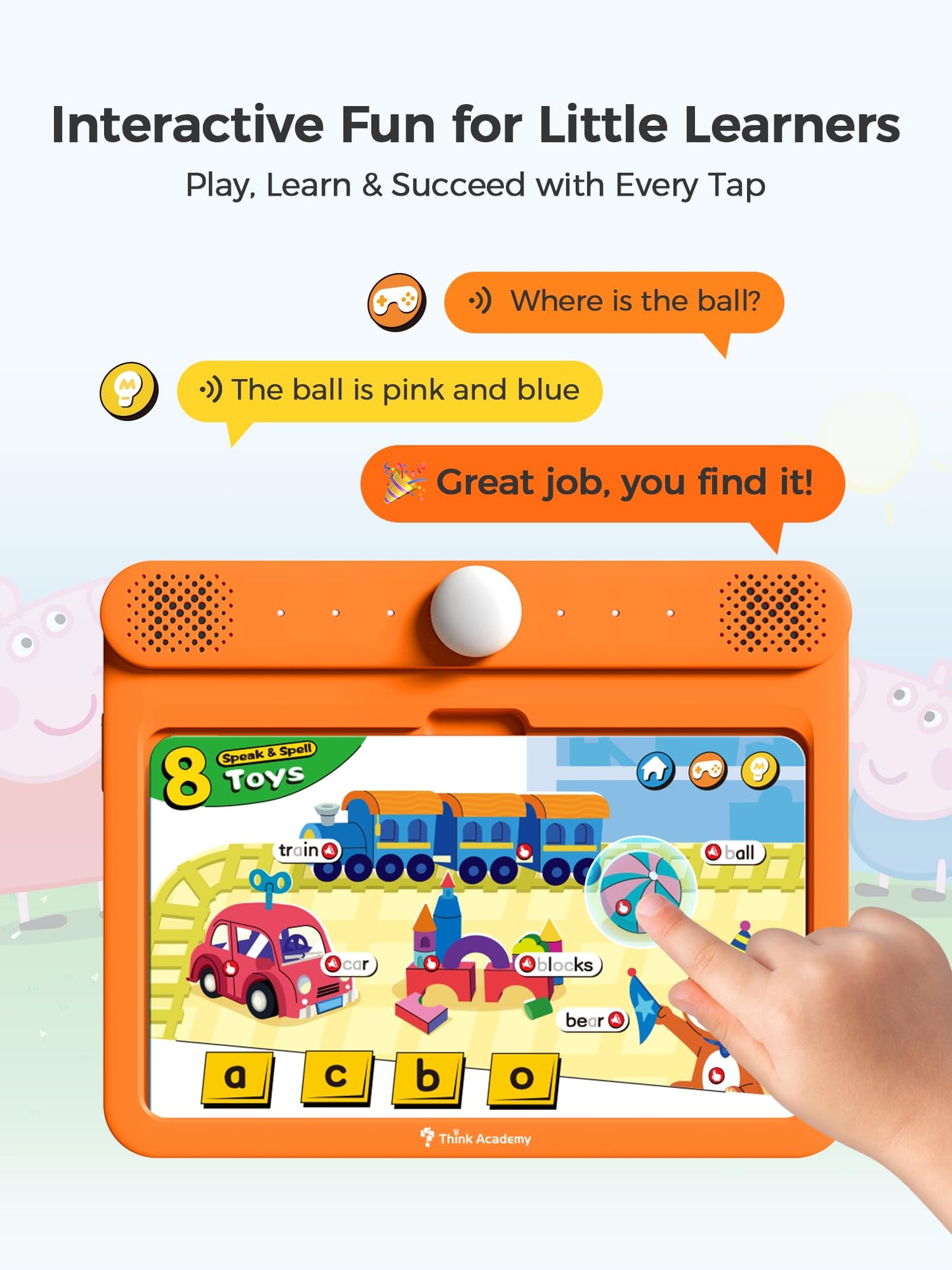 Think Academy Learning Pad with Flash Cards for 3 4 5 Years Old Boys Girls