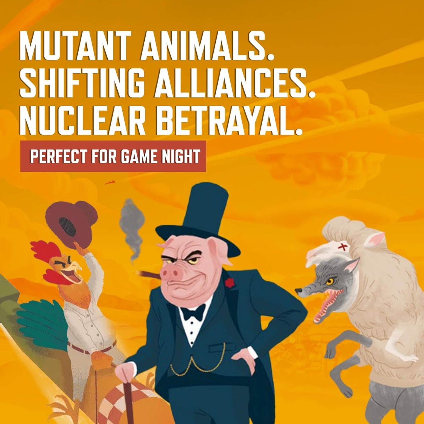 Farms Race Game - Nuke Your Friends. 1-2 Hour Strategy Board Game for Adults and Family. Mensa Select Winner. Ages 14+.