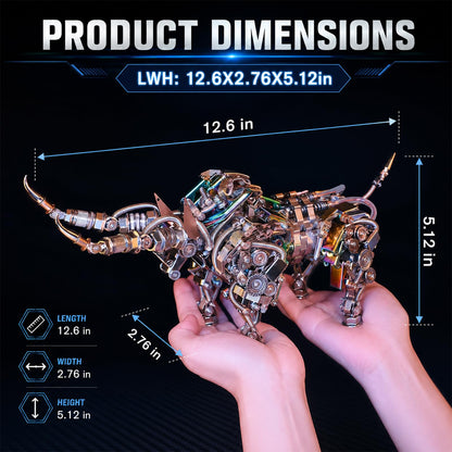 Adult 3D Metal Puzzles Bison Metal Model Kits 3D Metal Puzzles Mechanical Bulls Building Blocks Difficult DIY Assembly - High-end Gifts for Men