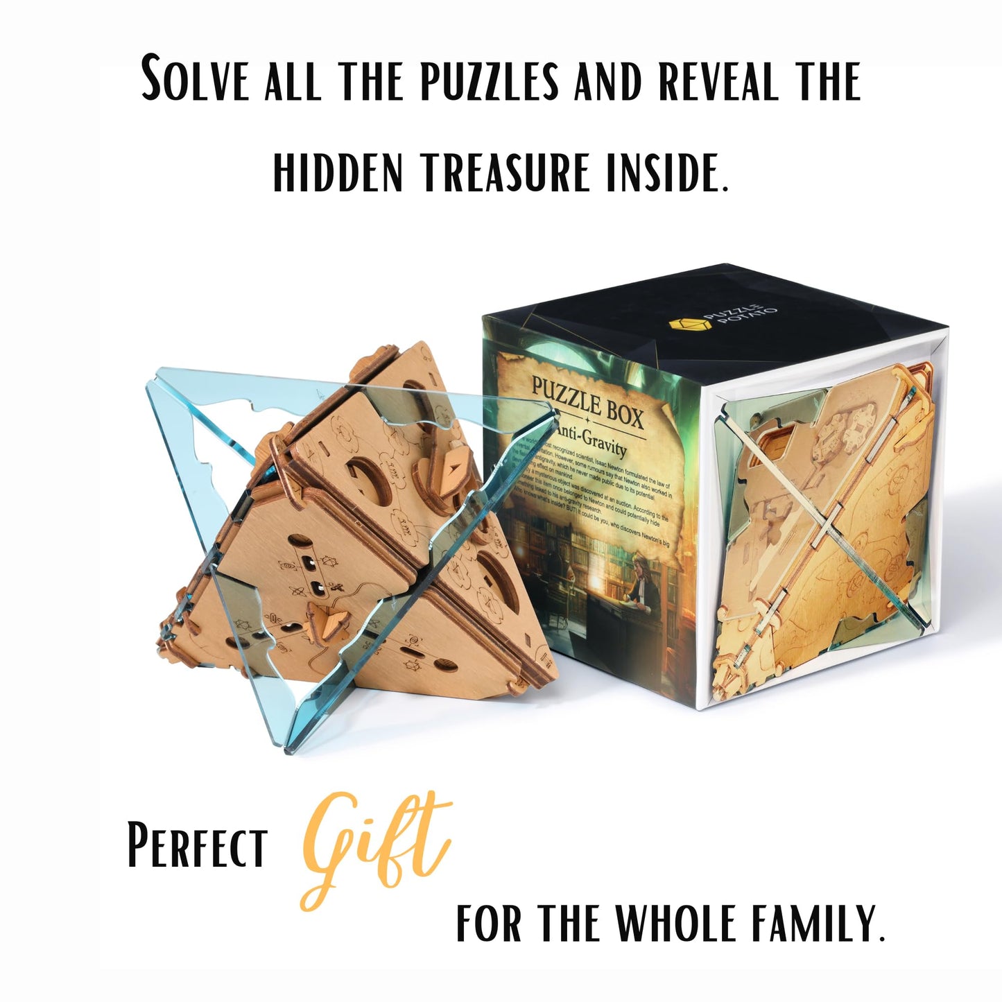Puzzle Potato Tesla Box - Electronic Puzzle Box - Escape Room Game in a Box - Brain Teaser - 3D Wooden Puzzle for Adults - Money Puzzle Box for Cash Gift - Birthday GiftBox MoneyBox