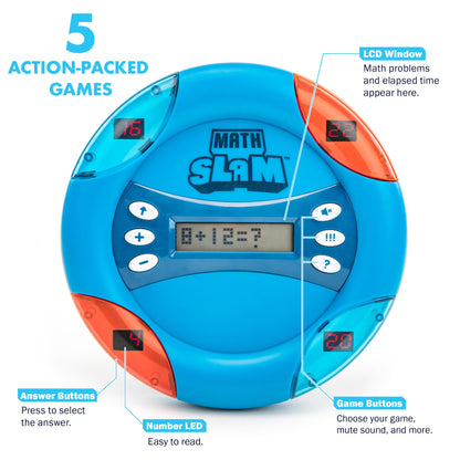 Educational Insights Math Slam - Handheld Electronic Math Games for Kids 5-7, First Grade Addition and Subtraction Games, Basic Algebra Learning Game, Self-Teaching Elementary STEM Tools