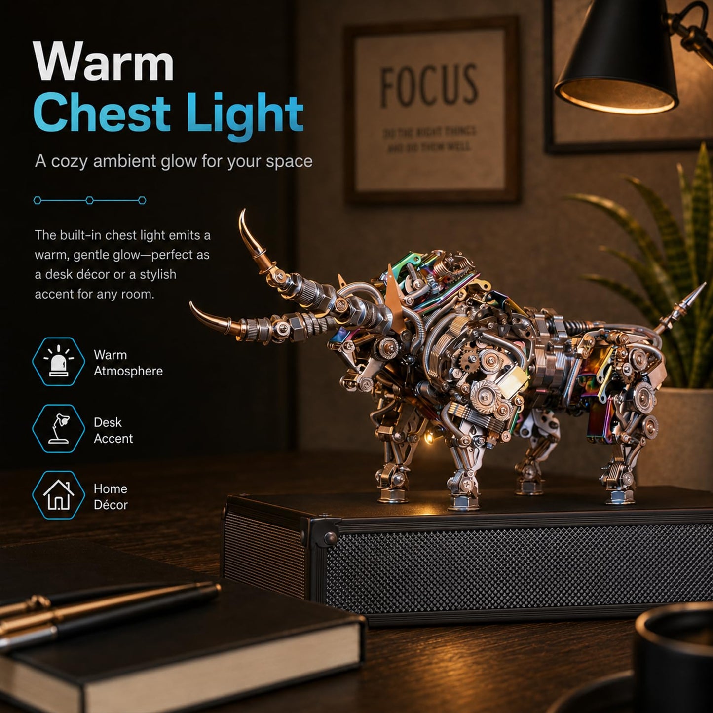 Adult 3D Metal Puzzles Bison Metal Model Kits 3D Metal Puzzles Mechanical Bulls Building Blocks Difficult DIY Assembly - High-end Gifts for Men