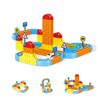 Electric Train Set,Car Track for Toddlers, for Kids 3 4 5 6 7 8 Years Old,Gravity-Defying 3D Embedded Layouts & Motorized Car,STEM Learning Toy Gift for Toddlers Birthday