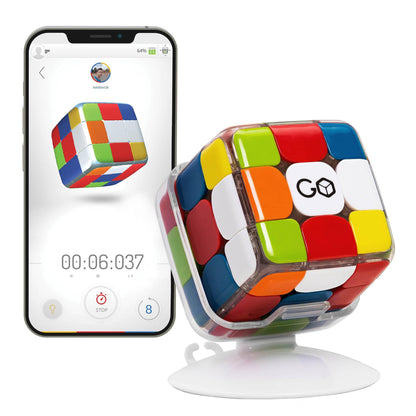 GoCube - Connected Electronic Bluetooth Cube. Smart Cube 3x3 Magnetic Stickerless Speed Cube for Kids, Teens & Adults. STEM Puzzle Toy Cube Game. Free App
