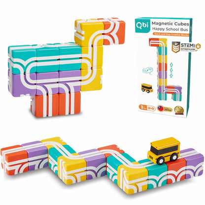 QBI Toy Magnet Building Tiles Sets for 2-5 Years Old Kids