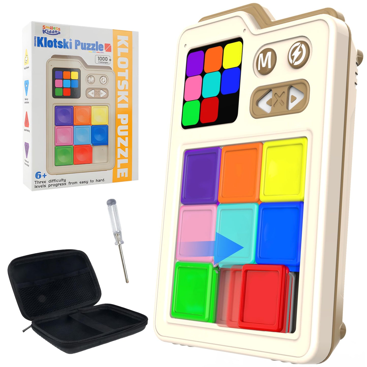 SMILESSKIDDO Kids Games Brain Teaser Slide Puzzle, with 1000+ Challenges