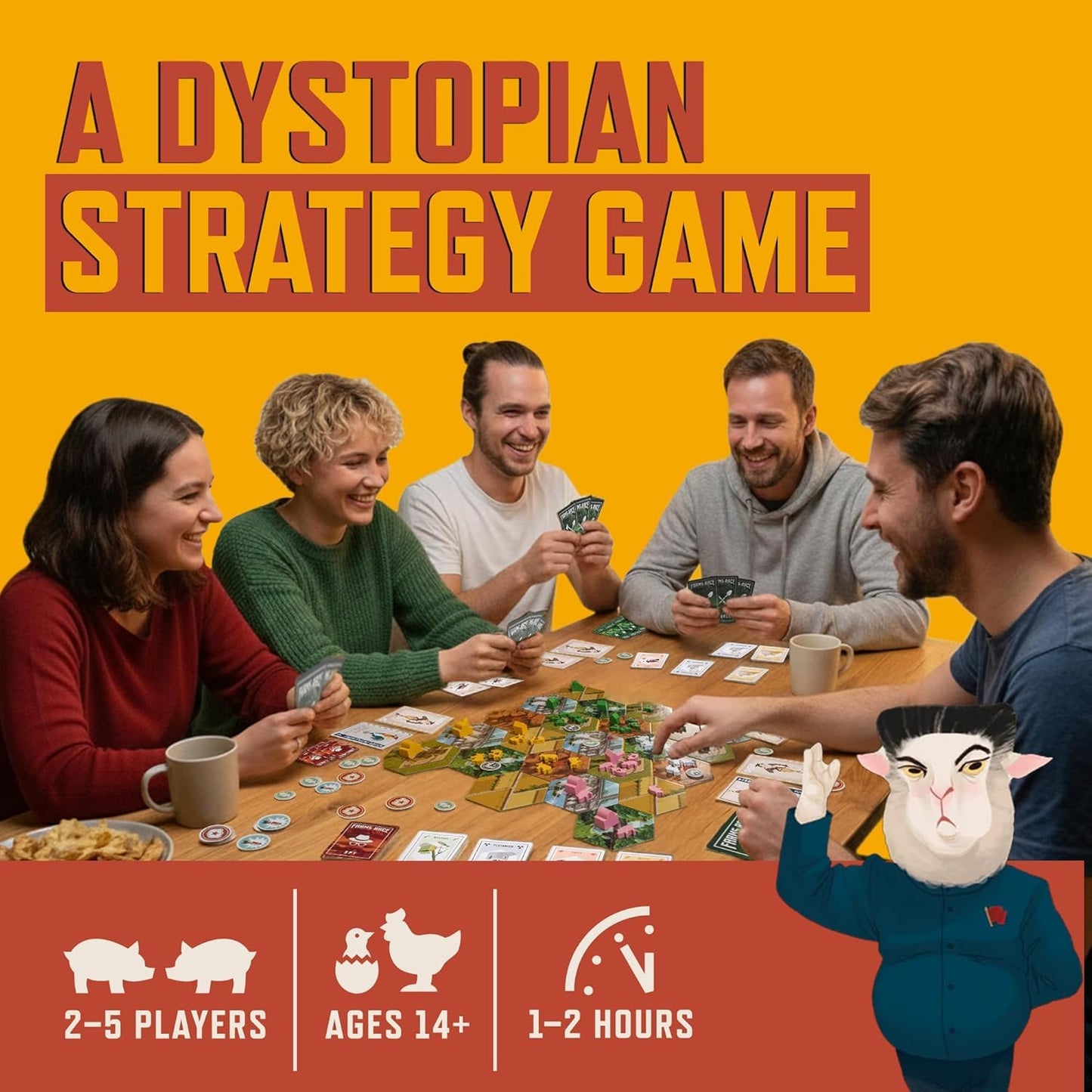 Farms Race Game - Nuke Your Friends. 1-2 Hour Strategy Board Game for Adults and Family. Mensa Select Winner. Ages 14+.