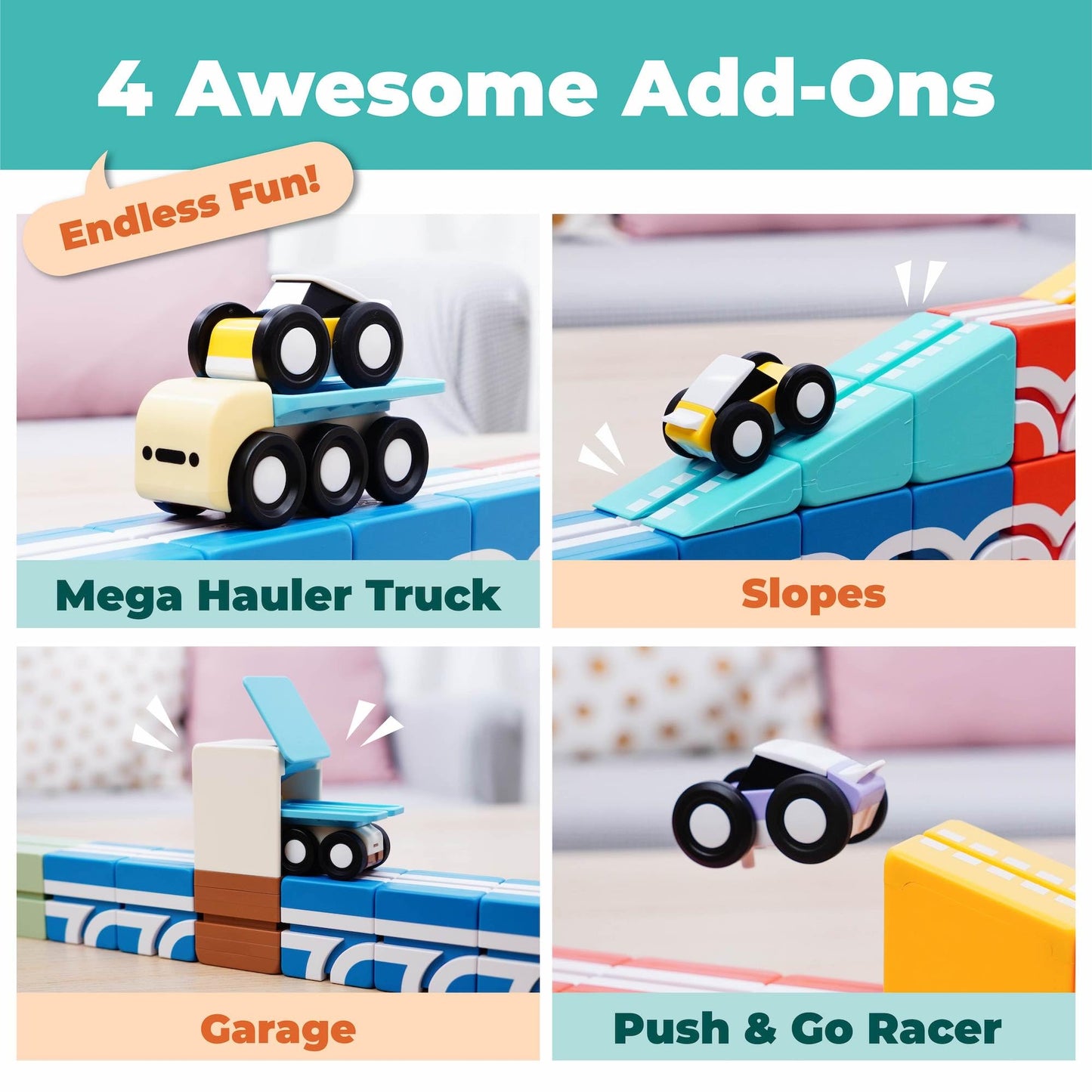 QBI Toy Magnet Building Tiles Sets for 2-5 Years Old Kids