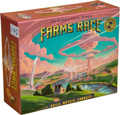 Farms Race Game - Nuke Your Friends. 1-2 Hour Strategy Board Game for Adults and Family. Mensa Select Winner. Ages 14+.