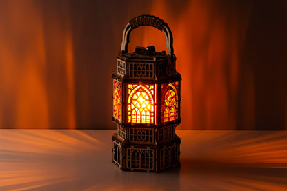 Wood Trick Antique Lantern LED 3D Wooden Puzzles for Adults to Build