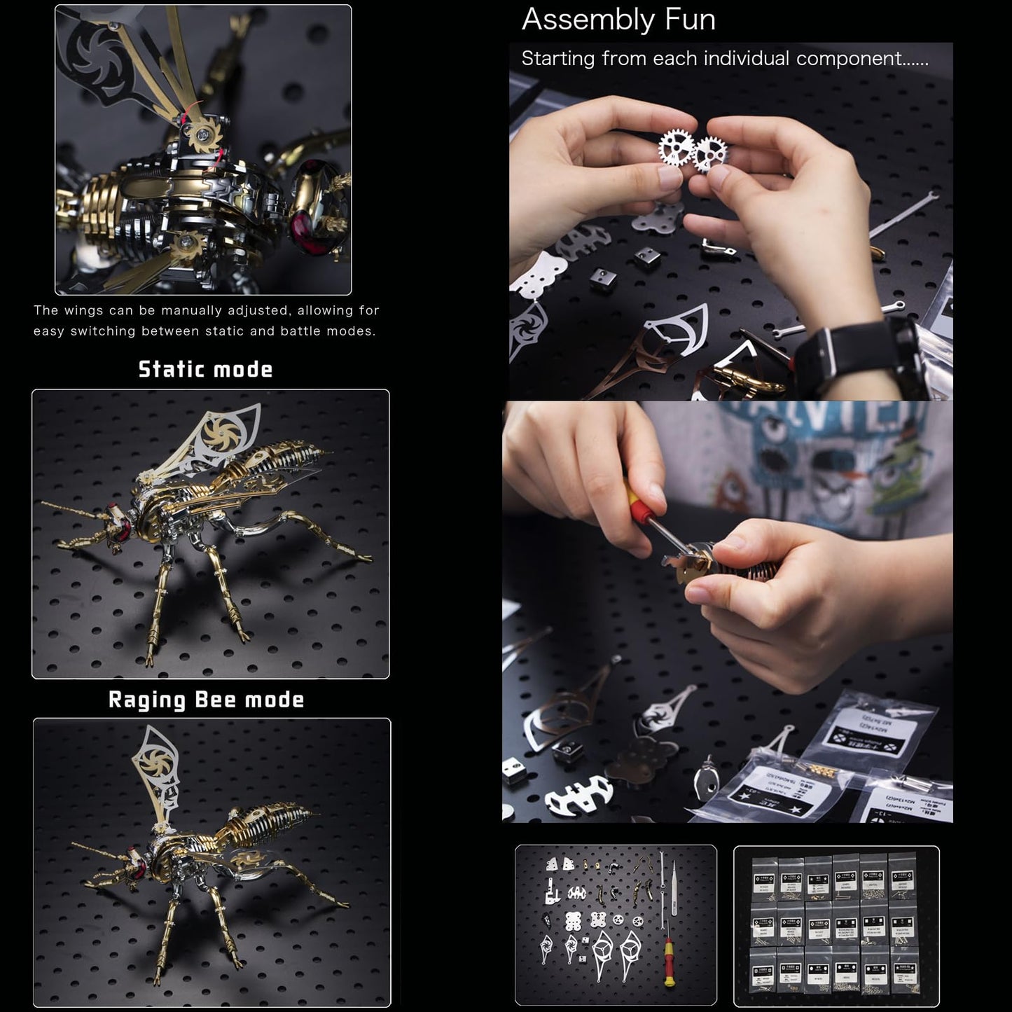 3D Metal Wasp Puzzle Kit for Adults