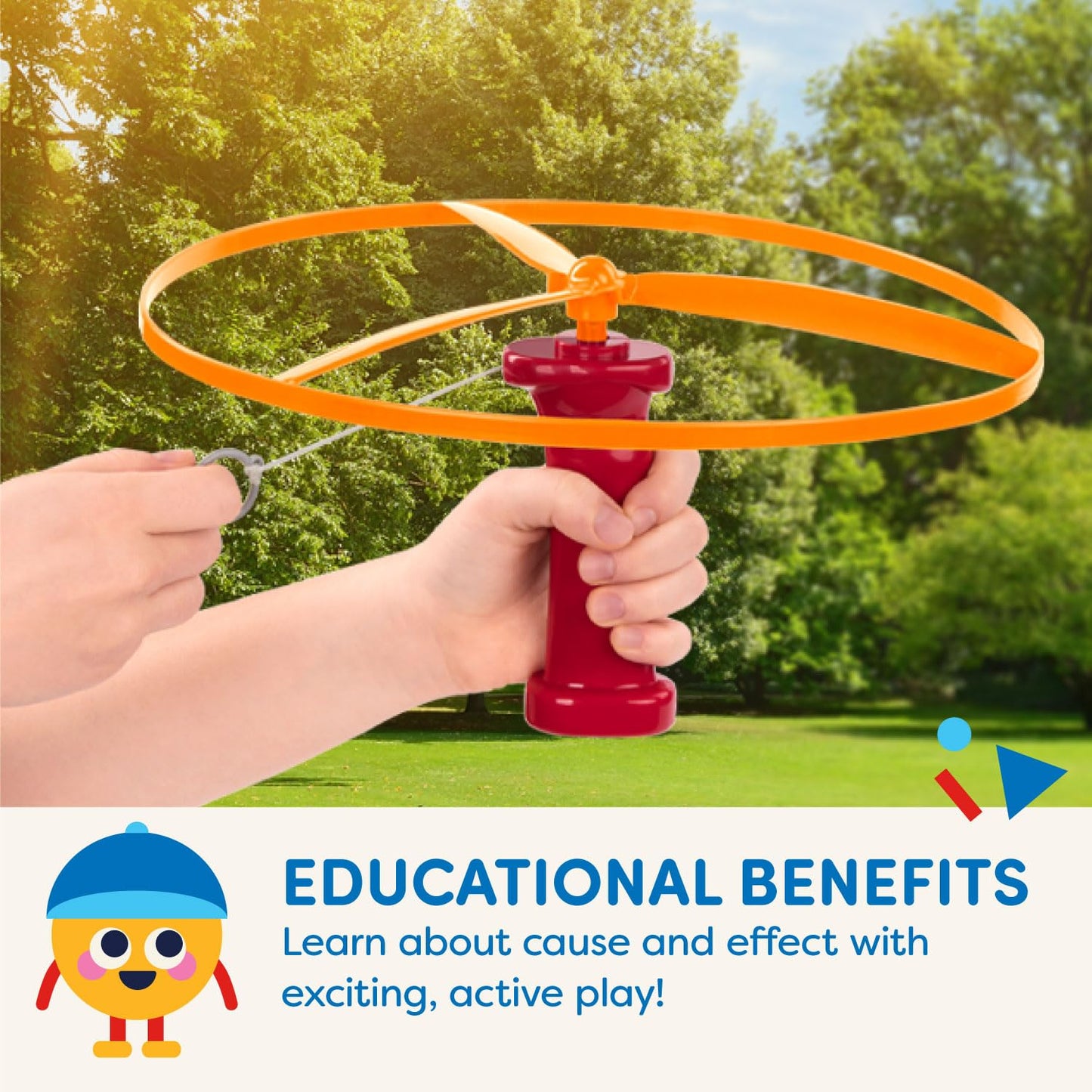 Battat Flying Disc Toy Skyrocopter, 2 Launchers and 4 Discs Playset, Summer