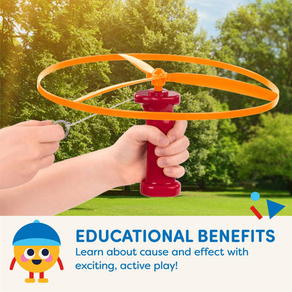 Battat Flying Disc Toy Skyrocopter, 2 Launchers and 4 Discs Playset, Summer