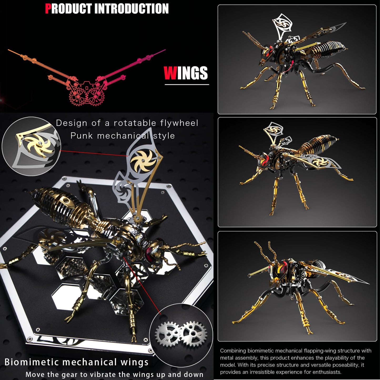 3D Metal Wasp Puzzle Kit for Adults