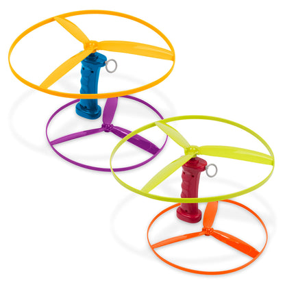 Battat Flying Disc Toy Skyrocopter, 2 Launchers and 4 Discs Playset, Summer