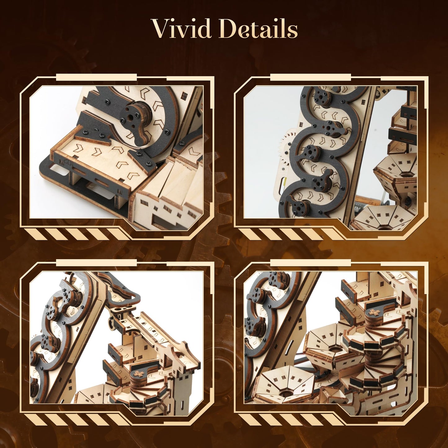 WDPINTU 3D Wooden Puzzles Marble Run