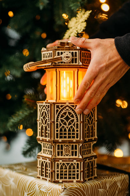 Wood Trick Antique Lantern LED 3D Wooden Puzzles for Adults to Build