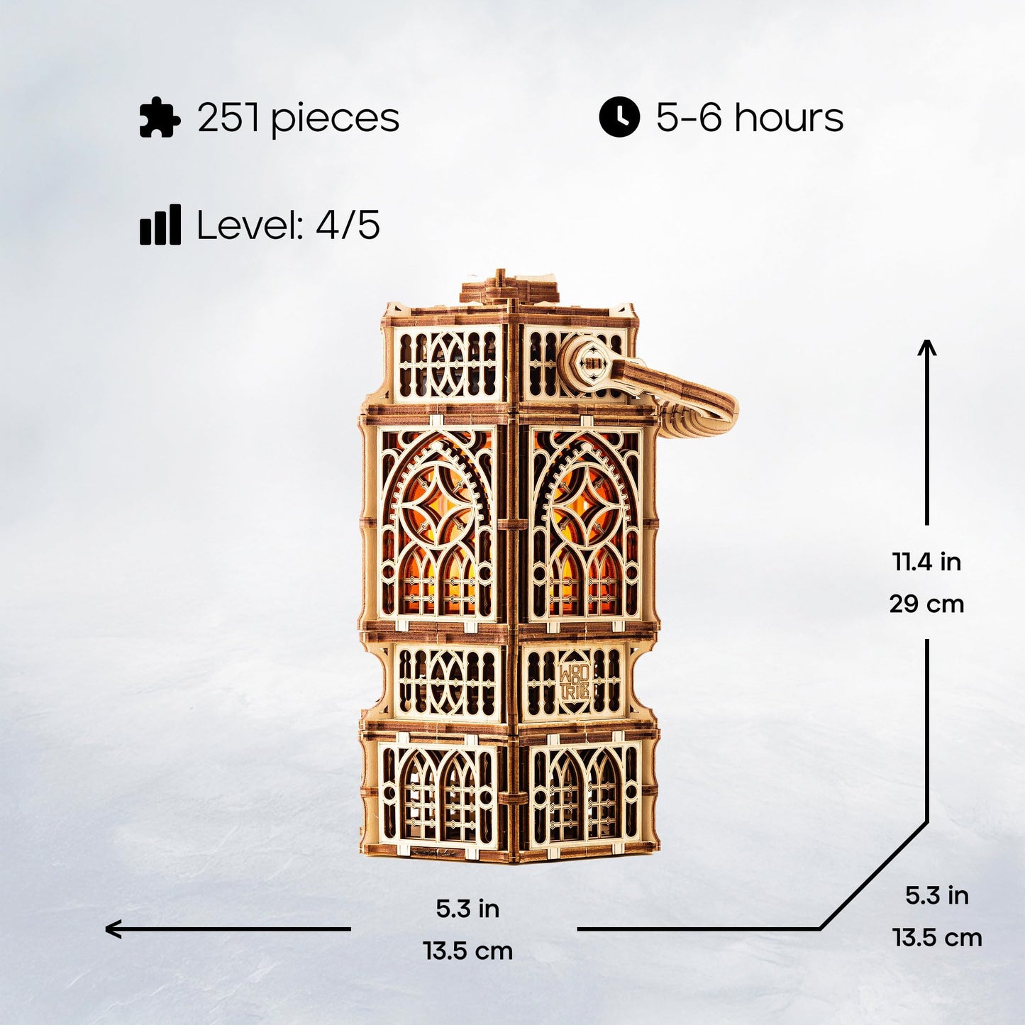 Wood Trick Antique Lantern LED 3D Wooden Puzzles for Adults to Build