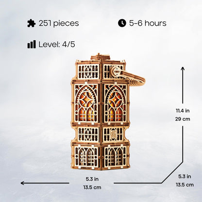 Wood Trick Antique Lantern LED 3D Wooden Puzzles for Adults to Build